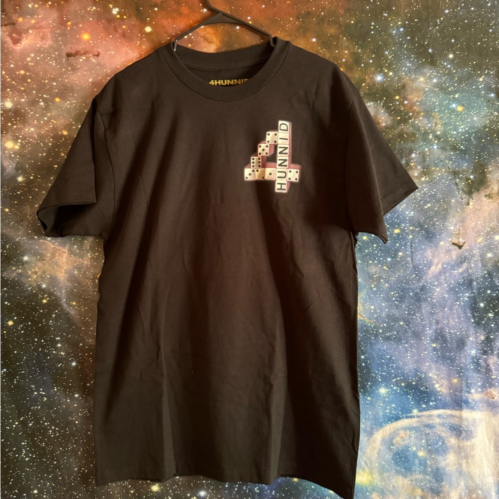 Black Crew Neck Tee with Number Graphic